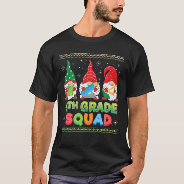 Camiseta Gnomos de Natal do Quadrado 6 (Frente)