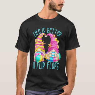 Camiseta Gnomos De Praia Engraçados Para A Vida Feminina É