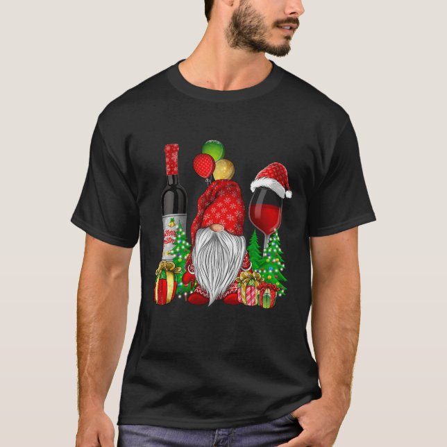 Camiseta Gnomos De Vinho De Natal Para O Xmas Cheio (Frente)