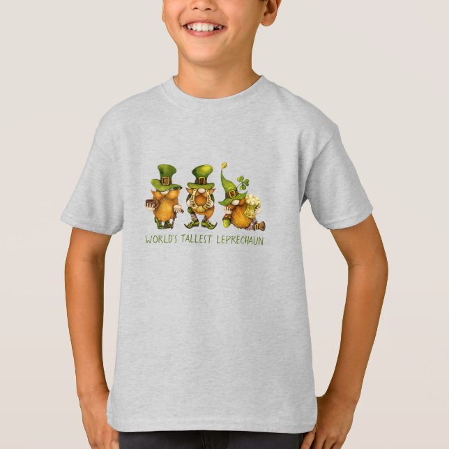 Camiseta Gnomos Divertidos - Dia de São Patrício Leprechaun (Frente)
