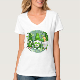 Camiseta Gnomos do Dia de São Patrício Gnomos Shamrock-5498