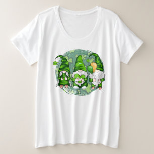 Camiseta Gnomos do Dia de São Patrício Gnomos Shamrock-5498