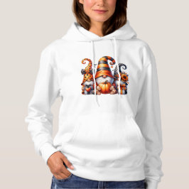 Camiseta gnomos do Halloween segurando uma abóbora