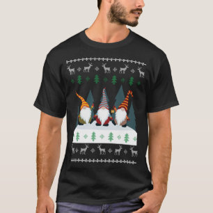 Camiseta Gnomos do Jardim Bonito Xmas Elf Feliz Natal