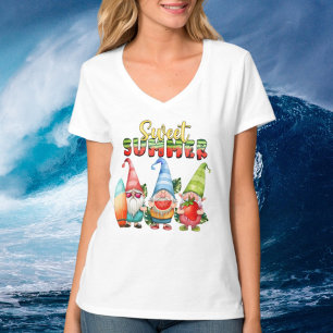 Camiseta gnomos doces e bonitos do verão