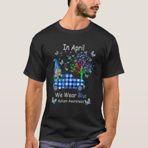 Camiseta Gnomos Em Abril Vestimos Consciência Azul Do Autis