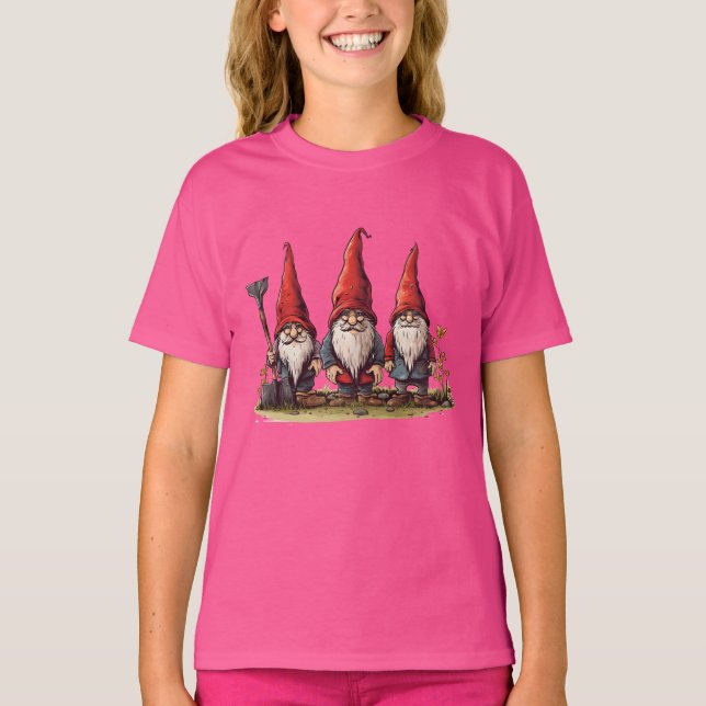 Camiseta Gnomos em Bloom: Primavera (Frente)