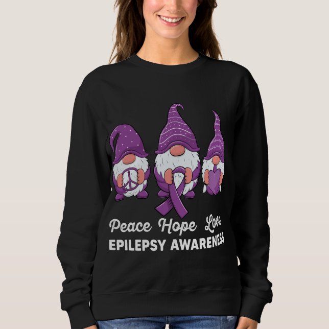 Camiseta Gnomos engraçadinhos Paz esperança ama epilepsia A (Frente)