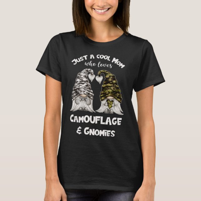 Camiseta Gnomos Engraçados De Camuflagem Para Legal Mãe - G (Frente)