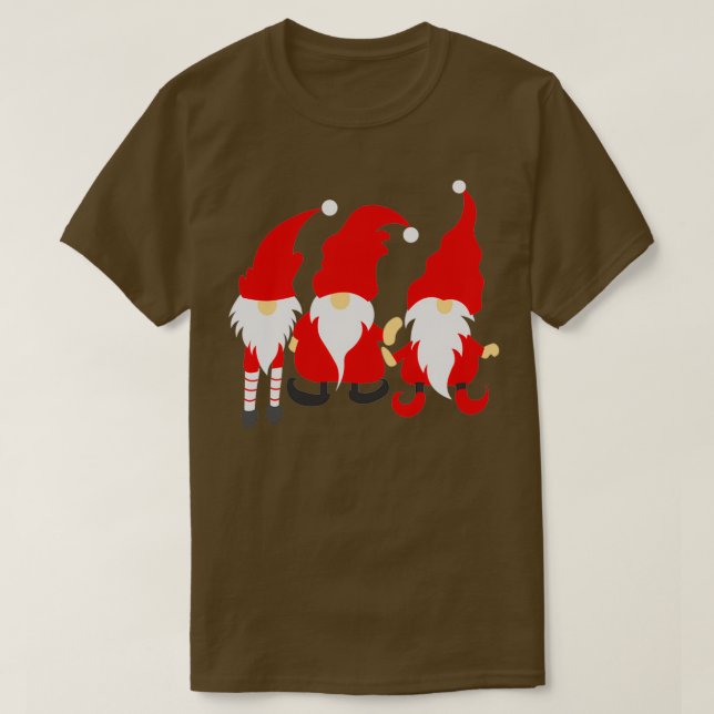 Camiseta Gnomos Engraçados de Natal 136 (Frente do Design)
