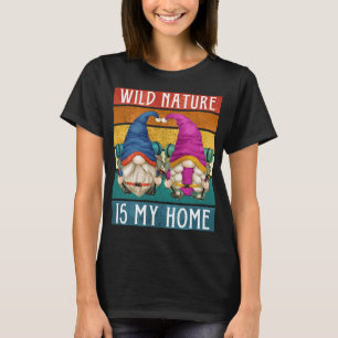 Camiseta Gnomos Engraçados Hiker Com Mochila Viagem Retro H