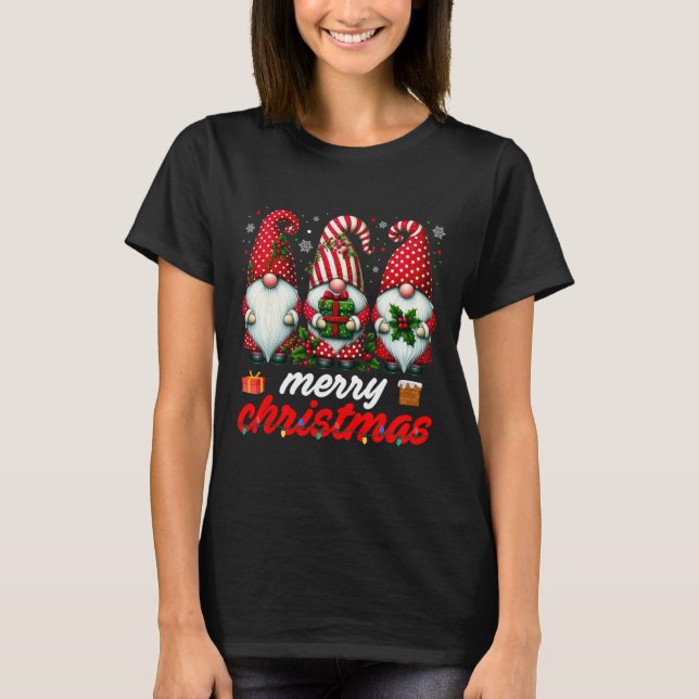 Camiseta Gnomos Felizes De Natal Gnomo Xmas Match (Frente)