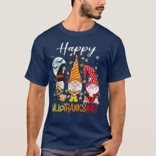 Camiseta Gnomos Hallothanksmas Halloween Ação de Graças Chr