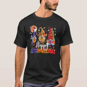 Camiseta Gnomos Halloween Dia de Ação de Graças Feliz Hall