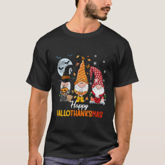 Camiseta Gnomos Halloween Feliz Feliz Hallothanksmas