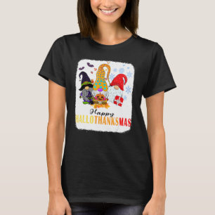 Camiseta Gnomos Halloween Feliz Natal HalloGraças