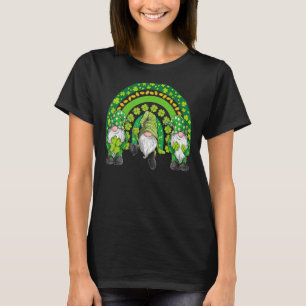Camiseta Gnomos Happy St Patricks Sortudo Irlandês Rainbow