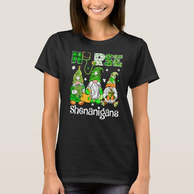Camiseta Gnomos irlandeses Shenanigans Stethoscope Enfermei (Frente)