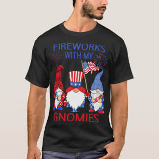 Camiseta Gnomos Leopardo do Dia 4 de Julho Fogo Americano E