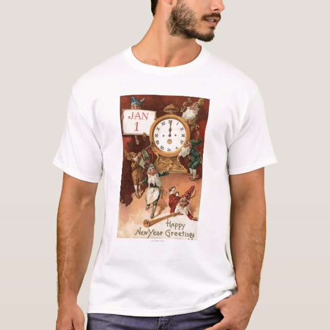 Camiseta Gnomos que Partying em torno de um pulso de (Frente)