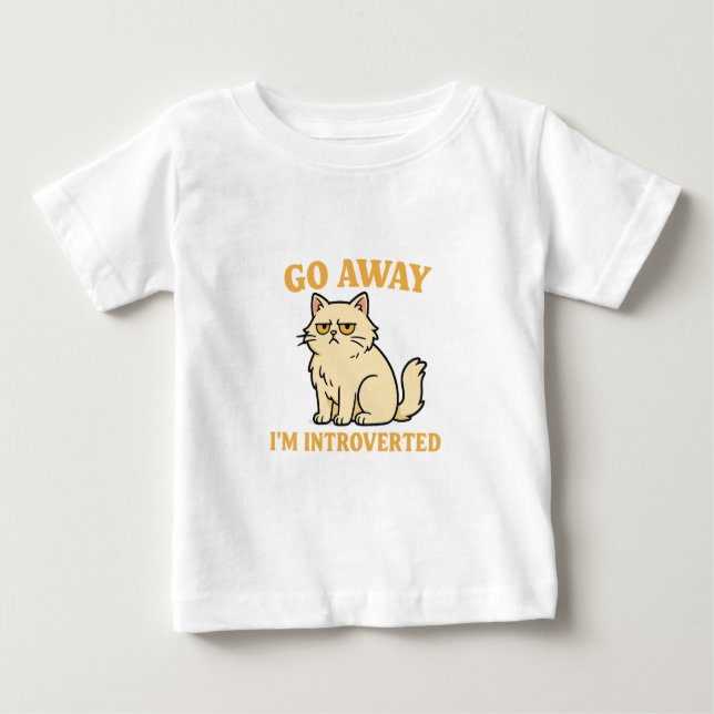 Camiseta Go Away I'm Introverted – Funny Cat Shirt (Frente)