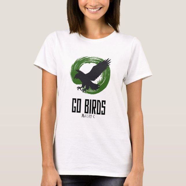 Camiseta Go Birds Women’s Slim‑Fit Japanese‑Style T‑Shirt (Frente)