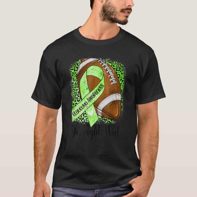 Camiseta Go Fight Win Football Green Ribbon Glaucoma Awaren (Frente)