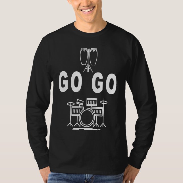 Camiseta Go Go Music Drum set design! Washington DC (Frente)