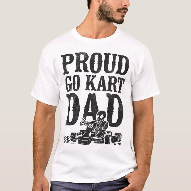 Camiseta Go Kart Proud Go Kart Pai Vintage (Frente)