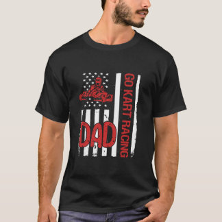 Camiseta Go Kart Racing Pai EUA Flag