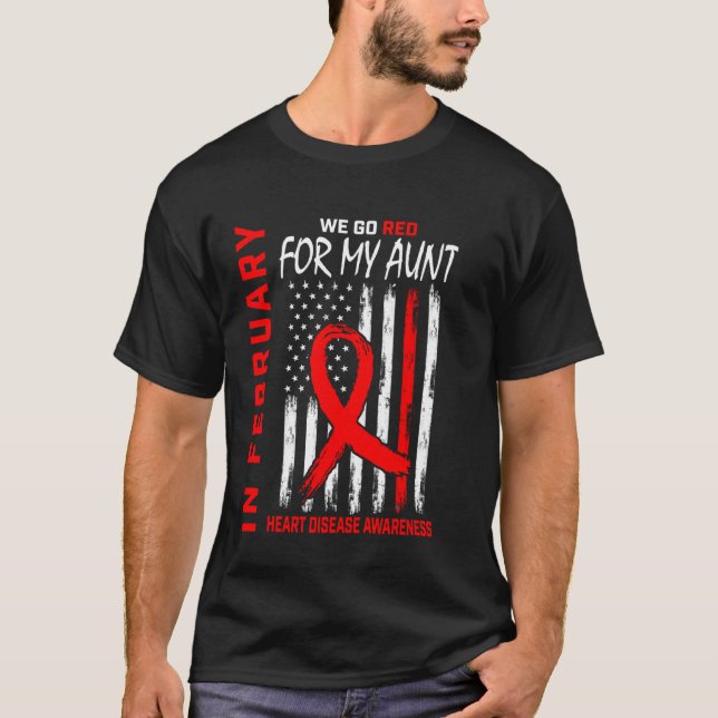 Camiseta Go Red For My Aunt Heart Disease Awareness America (Frente)