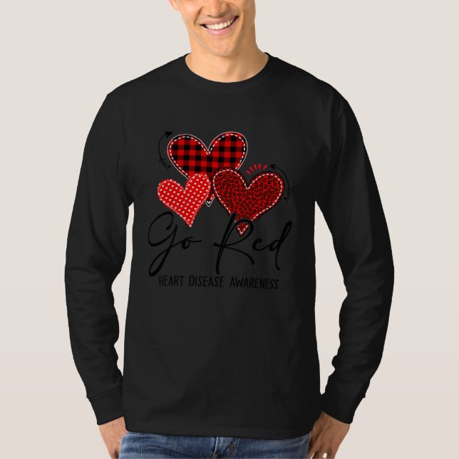 Camiseta Go Red For Womens Heart Disease Awareness Month Le (Frente)