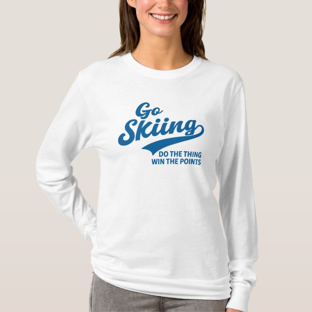 Camiseta Go Skiing – Minimal Winter Sports Typography Desig (Frente)