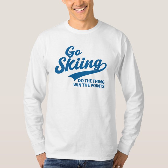 Camiseta Go Skiing – Minimal Winter Sports Typography Desig (Frente)