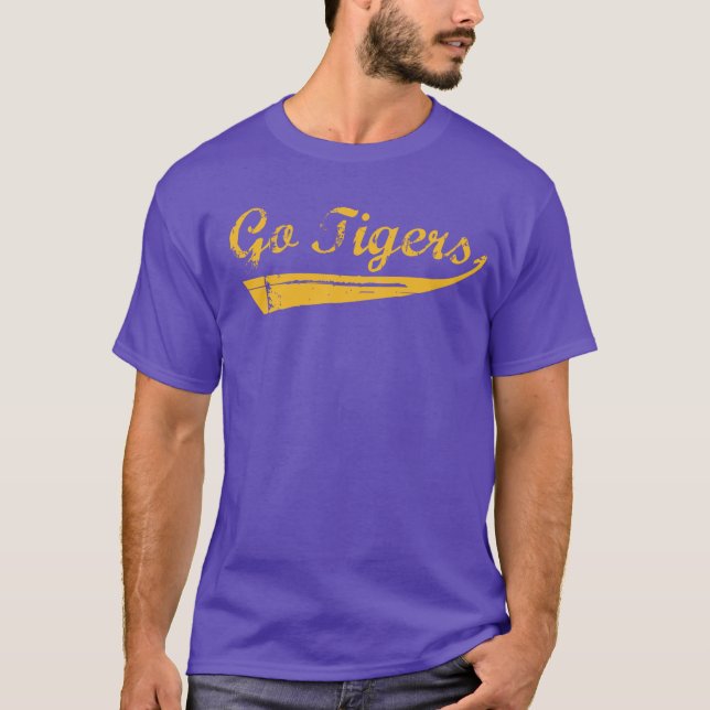 Camiseta Go Tigers Vintage (Dourado) (Frente)