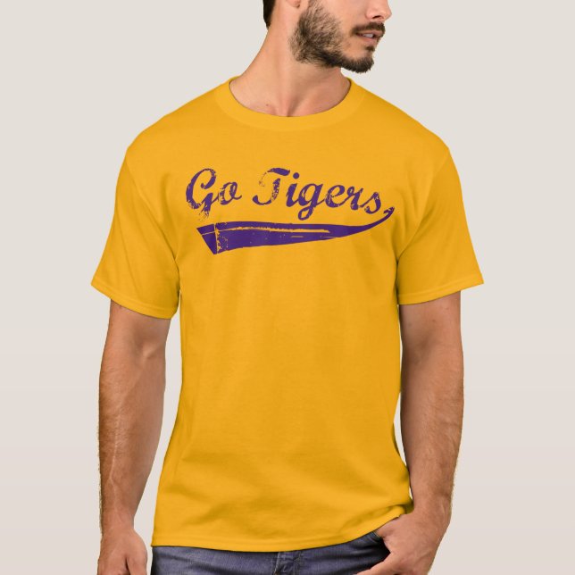 Camiseta Go Tigers Vintage (Roxo) (Frente)