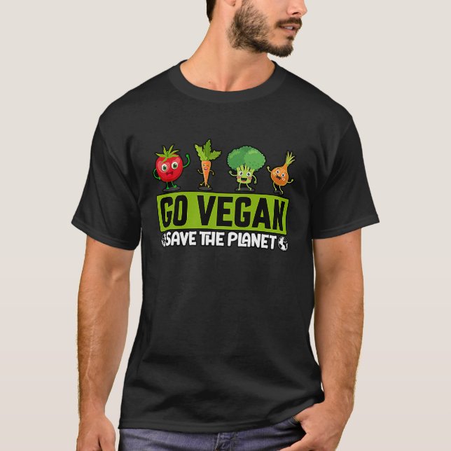 Camiseta Go Vegan Save the Planet Funny Saying (Frente)