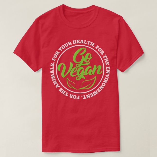 Camiseta Go Vegan Vegetarian Vegans Plant-Based (Frente do Design)