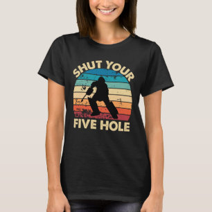 Camiseta Goalie De Hóquei Em Gelo Engraçado Fecha Seu Retro