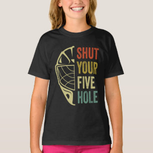 Camiseta Goalie De Hóquei Em Gelo Engraçado Fecha Seu Retro