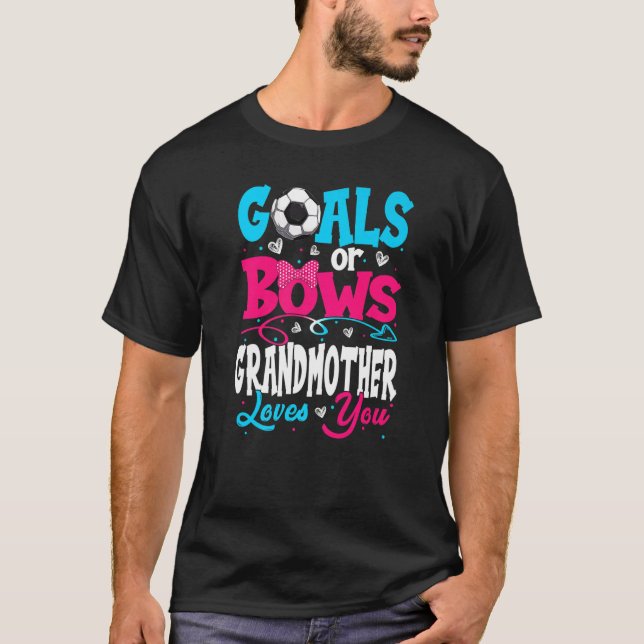 Camiseta Goals Or Bow Keeper Of Gender Grandmother Loves Yo (Frente)
