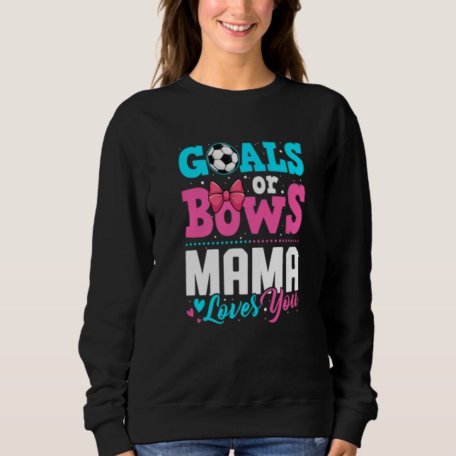 Camiseta Goals Or Bows Mama Loves You Gender Reveal Party S (Frente)