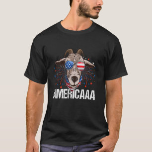 Camiseta Goat Americaaa 4 De Julho Usa Fogo Patriótico