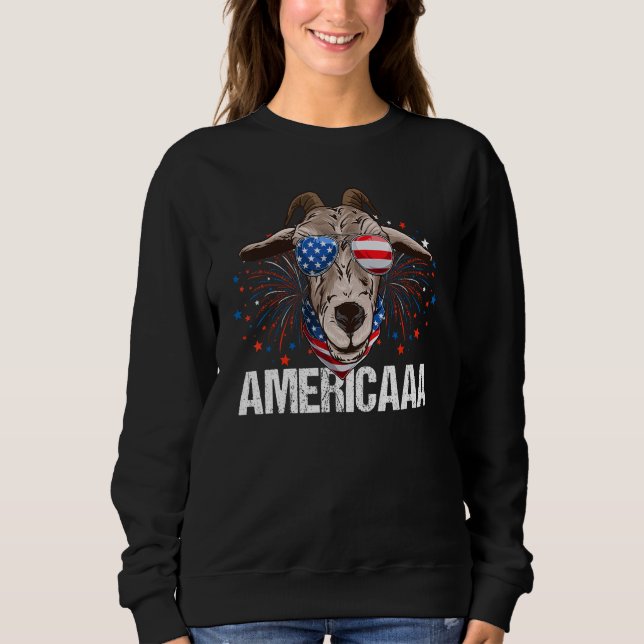 Camiseta Goat Americaaa 4th Of July USA Patriotic  Boy Fire (Frente)