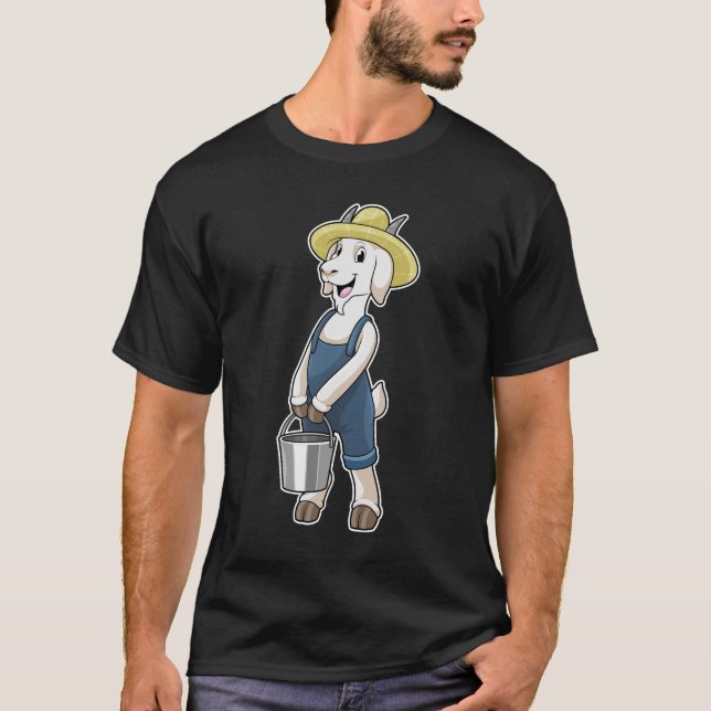 Camiseta Goat as Farmer with Bucket (Frente)
