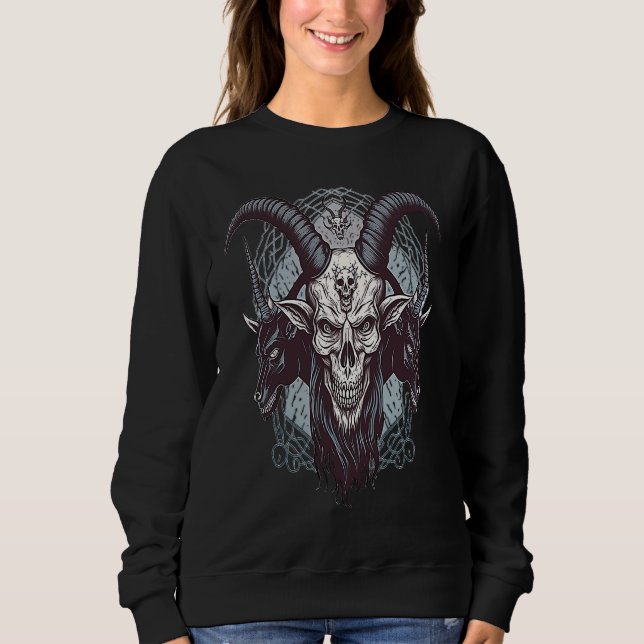 Camiseta Goat Demon Baphomet  Occult Gothic Satanic (Frente)