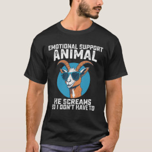 Camiseta Goat Emotional Support Animal Ele Gritar Então Eu 