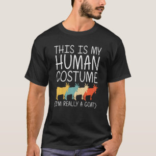 Camiseta Goat Halloween Fácil Figurino Humano Ovino Criança