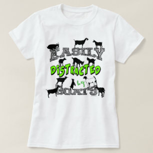 Camiseta GOAT HUMOR Cute facilmente distraído por cabras