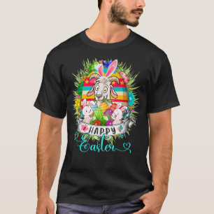 Camiseta Goat In Easter Eggs Basket Cute Bunnies Happy East